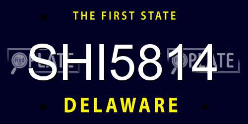 SHI5814 Delaware License Plate