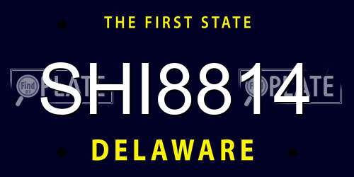 SHI8814 Delaware License Plate