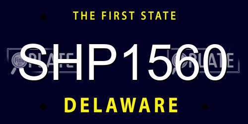 SHP1560 Delaware License Plate
