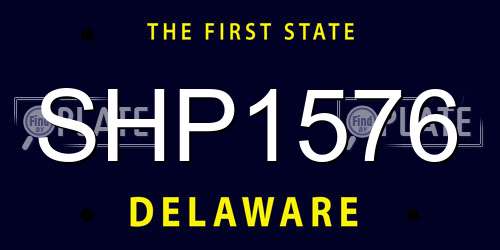 SHP1576 Delaware License Plate