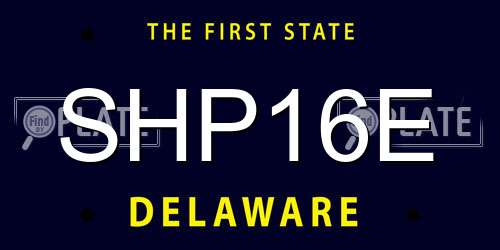 SHP16E Delaware License Plate