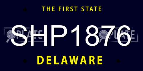 SHP1876 Delaware License Plate