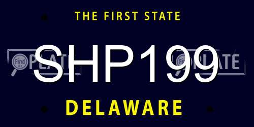 SHP199 Delaware License Plate