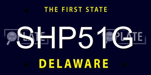 SHP51G Delaware License Plate