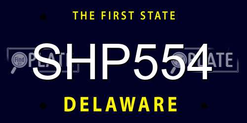 SHP554 Delaware License Plate