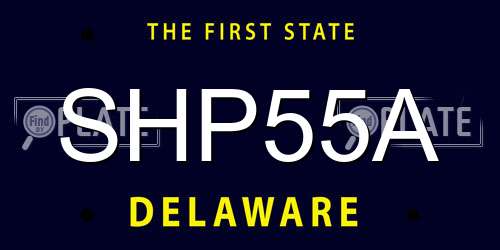 SHP55A Delaware License Plate