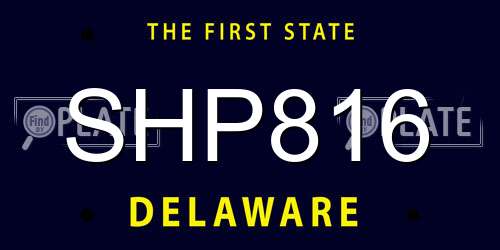 SHP816 Delaware License Plate