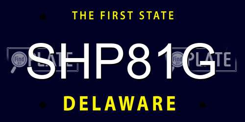 SHP81G Delaware License Plate