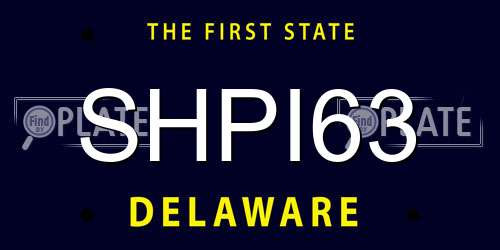 SHPI63 Delaware License Plate