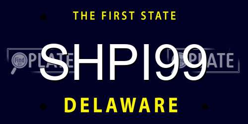 SHPI99 Delaware License Plate