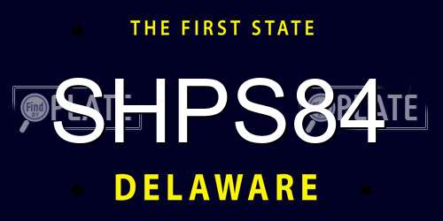 SHPS84 Delaware License Plate