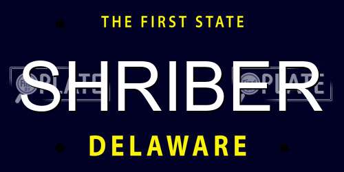 SHRIBER Delaware License Plate