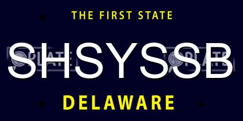 SHSYSSB Delaware License Plate