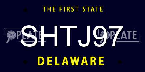 SHTJ97 Delaware License Plate