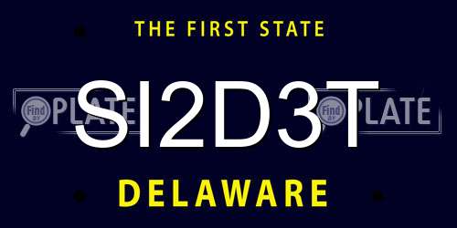 SI2D3T Delaware License Plate