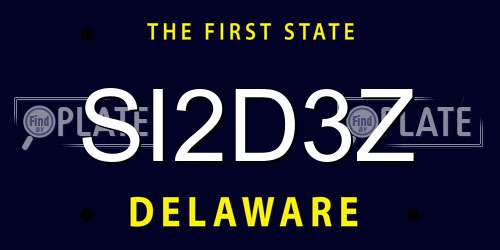 SI2D3Z Delaware License Plate