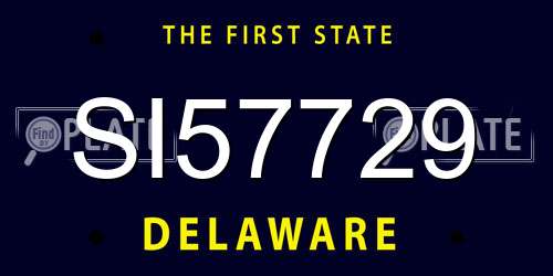 SI57729 Delaware License Plate