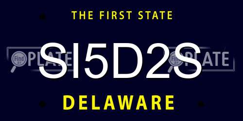 SI5D2S Delaware License Plate