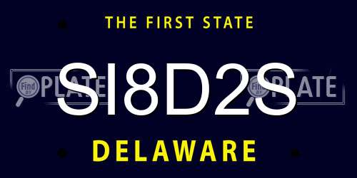 SI8D2S Delaware License Plate