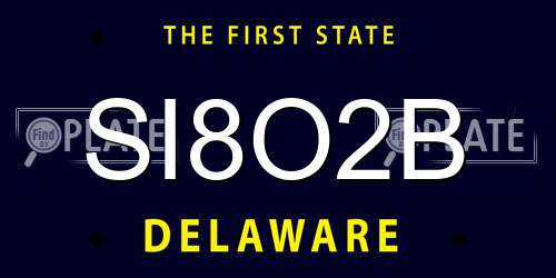 SI8O2B Delaware License Plate