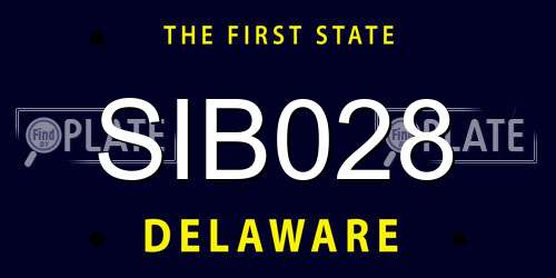 SIB028 Delaware License Plate