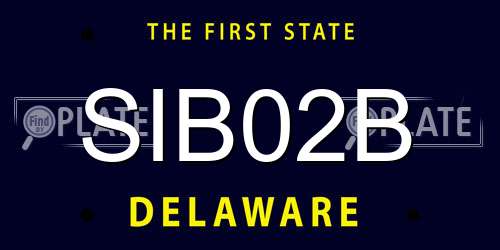 SIB02B Delaware License Plate