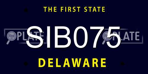 SIB075 Delaware License Plate
