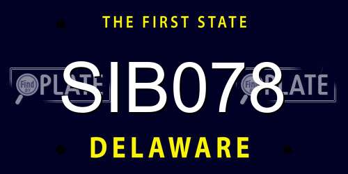 SIB078 Delaware License Plate