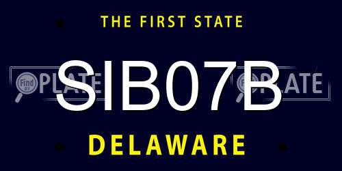 SIB07B Delaware License Plate