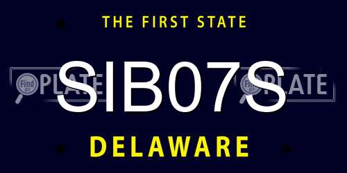 SIB07S Delaware License Plate