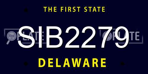 SIB2279 Delaware License Plate