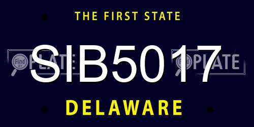 SIB5017 Delaware License Plate