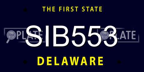 SIB553 Delaware License Plate