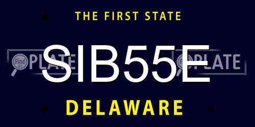 SIB55E Delaware License Plate