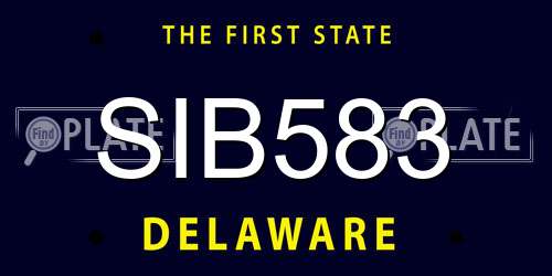 SIB583 Delaware License Plate