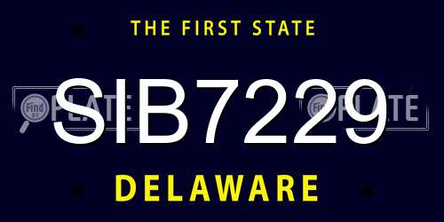 SIB7229 Delaware License Plate