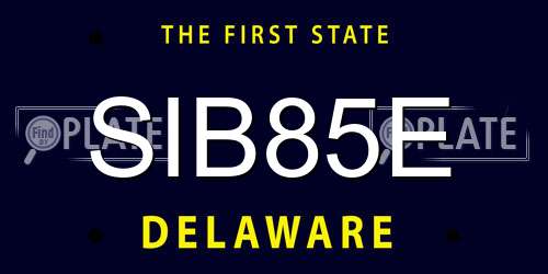 SIB85E Delaware License Plate