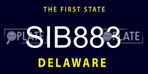 SIB883 Delaware License Plate