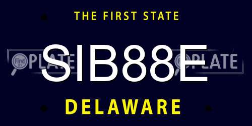 SIB88E Delaware License Plate