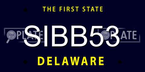 SIBB53 Delaware License Plate