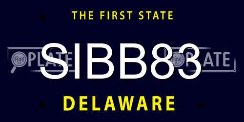 SIBB83 Delaware License Plate