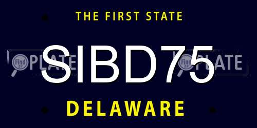 SIBD75 Delaware License Plate