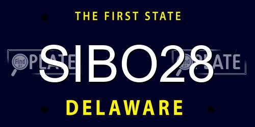 SIBO28 Delaware License Plate