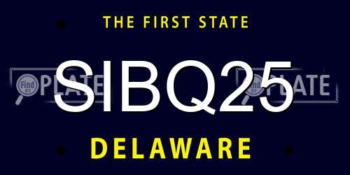 SIBQ25 Delaware License Plate