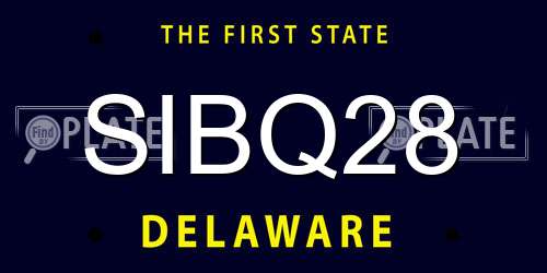 SIBQ28 Delaware License Plate