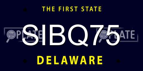 SIBQ75 Delaware License Plate