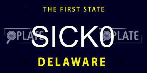 SICK0 Delaware License Plate