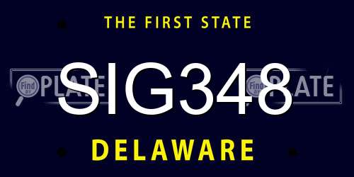 SIG348 Delaware License Plate