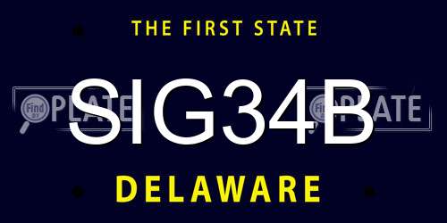 SIG34B Delaware License Plate