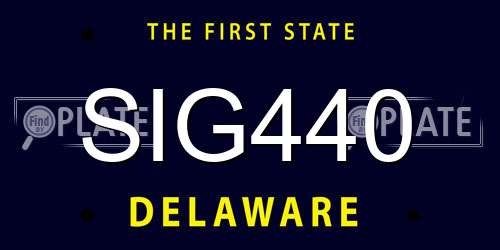 SIG440 Delaware License Plate